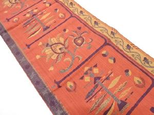 花更紗模様織り出し 袋帯